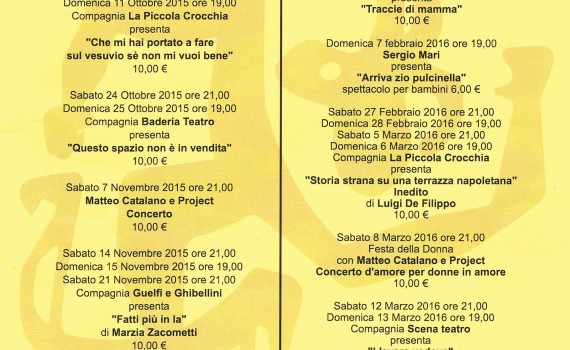 Cartellone Stagione Teatrale 2015/2016